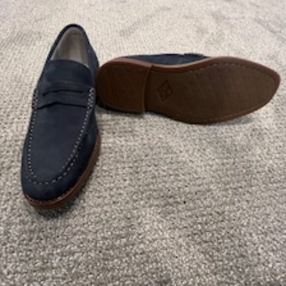 NWOT Mens Sperry Exeter Blue Nubuck Penny Loafer-Size 9 STS19621 - Picture 5 of 11
